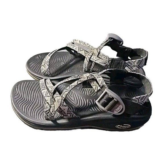 CHACO ZX/2 Sz 37 Hiking Sandals Outdoor Life Sandals Shoes White Gray Women  R05 - Picture 1 of 7